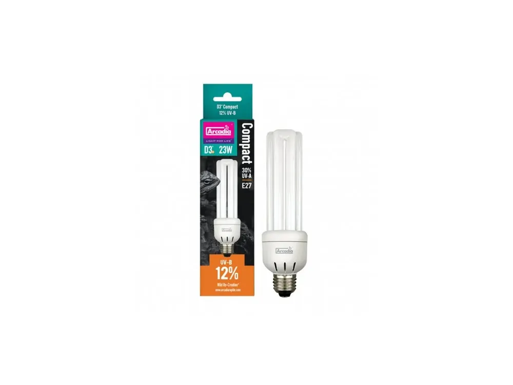 Super Cena Arcadia D3+ Compact Reptile Lamp 23W 12.0 UVB