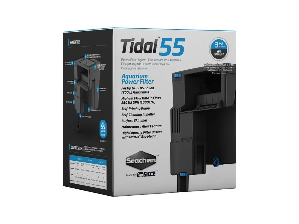 Nejprodávanější SEACHEM Vnější filtr TIDAL 55, 1000 l/hod