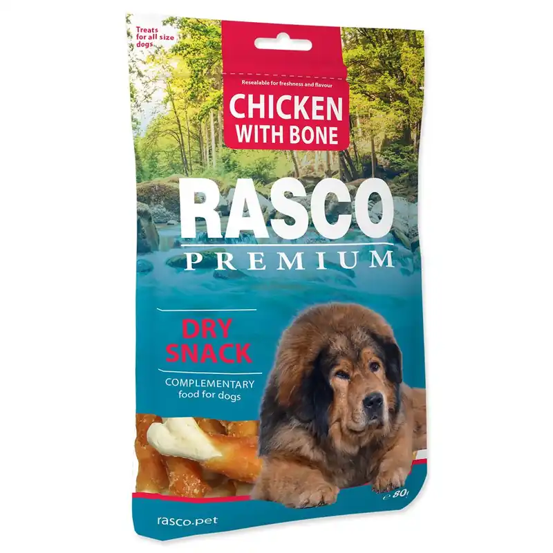 Pochoutka RASCO Premium kosti obalené kuřecím masem (80g) Akce
