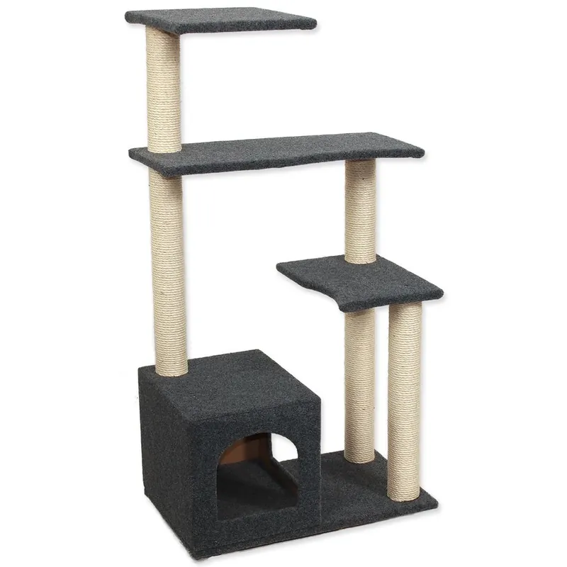 Sezónní Sleva Odpočívadlo MAGIC CAT Leona koberec šedé 114 cm (1ks)