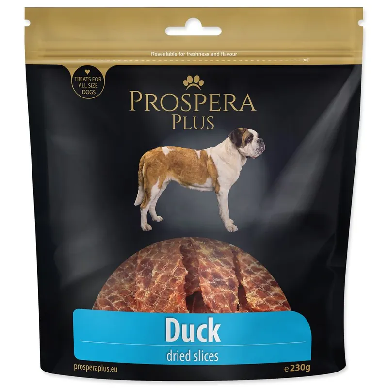 Pochoutka PROSPERA Plus plátky kachního masa (230g) Levný