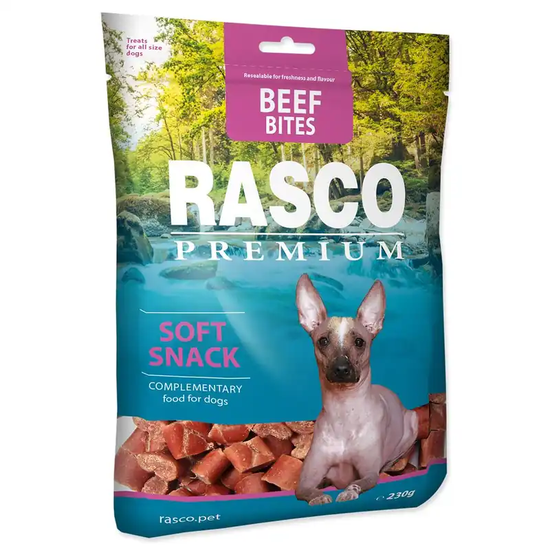 Rychlé Dodání Pochoutka RASCO Premium kousky z hovězího masa (230g)