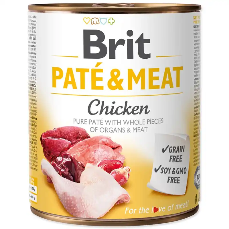 Autentický Konzerva BRIT Paté & Meat Chicken (800g)