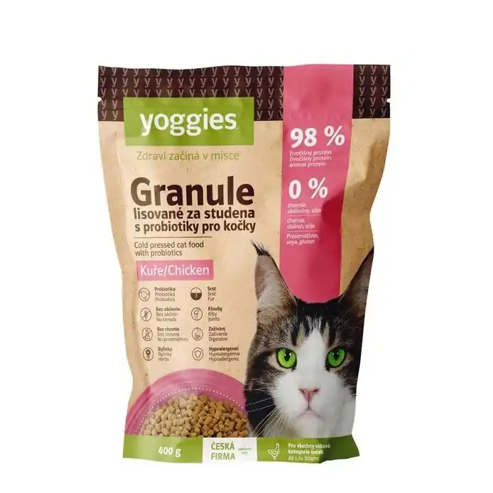 Objednat Nyní 400g Yoggies Granule pro kočky s kuřecím masem, lisované za studena s probiotiky