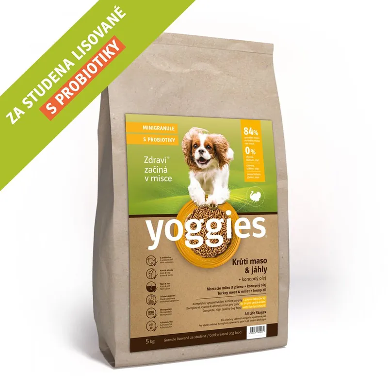 Ihned K Objednání 5 kg Yoggies Krůtí maso&jáhly, minigranule lisované za studena s probiotiky