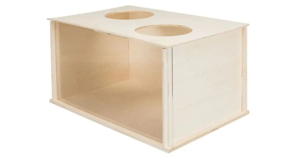 Box na norování pro králíky, 58 x 30 x 38 cm, dřevo/akryl Aktuální