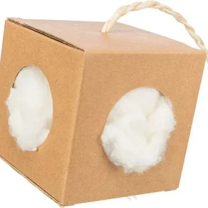 Box s hnízdícím materiálem, 9x9x9 cm/ 6g, karton/kapok Zlevněný