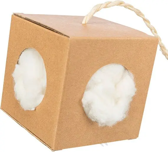Box s hnízdícím materiálem, 9x9x9 cm/ 6g, karton/kapok Zlevněný