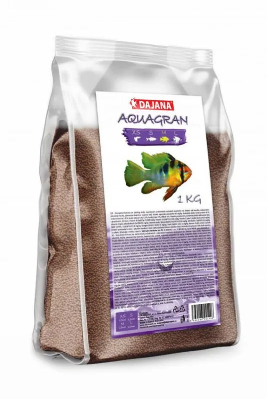 Dokud Zásoby Vydrží Dajana Aquagran granulované krmivo 1 kg - velikost M