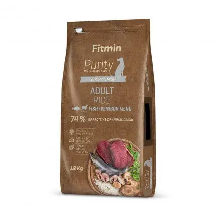 Nová Kolekce Fitmin Purity Adult Fish & Venison Rice kompletní krmivo pro psy 12 kg