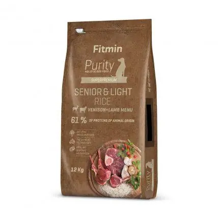 Nejlepší Volba Fitmin Purity Senior & Light Venison & Lamb Rice kompletní krmivo pro psy 12 kg