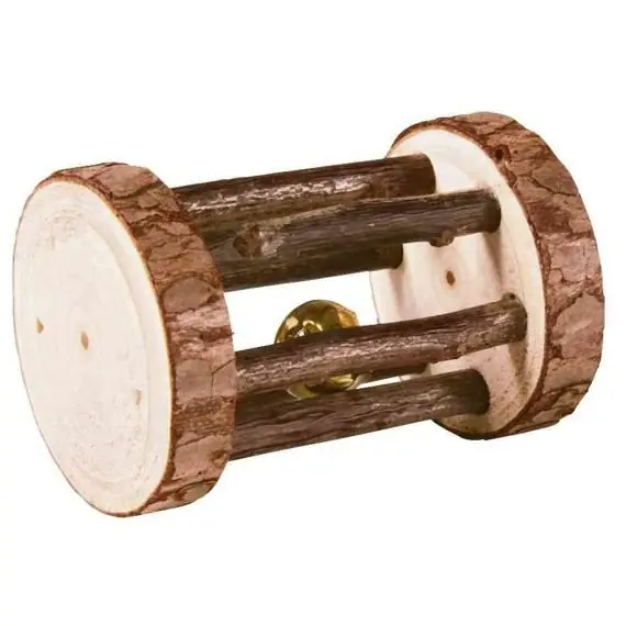 Koupit Online Hrací váleček s rolničkou, dřevo s kůrou, ø 5 × 7 cm