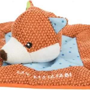 Super Cena JUNIOR snuggler - plyšový mazlíček, čtverec s liščí hlavou 13 x 13 cm