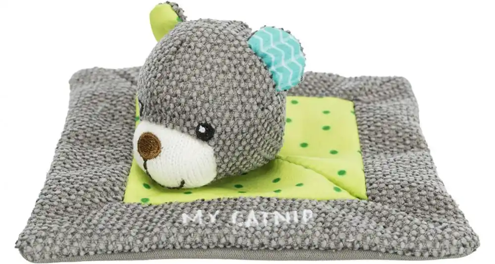 JUNIOR snuggler - plyšový mazlíček, čtverec s medvědí hlavou 13 x 13 cm Originální