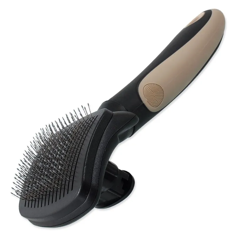 Levný Kartáč DOG FANTASY s drátky samočistící S/M (1ks)