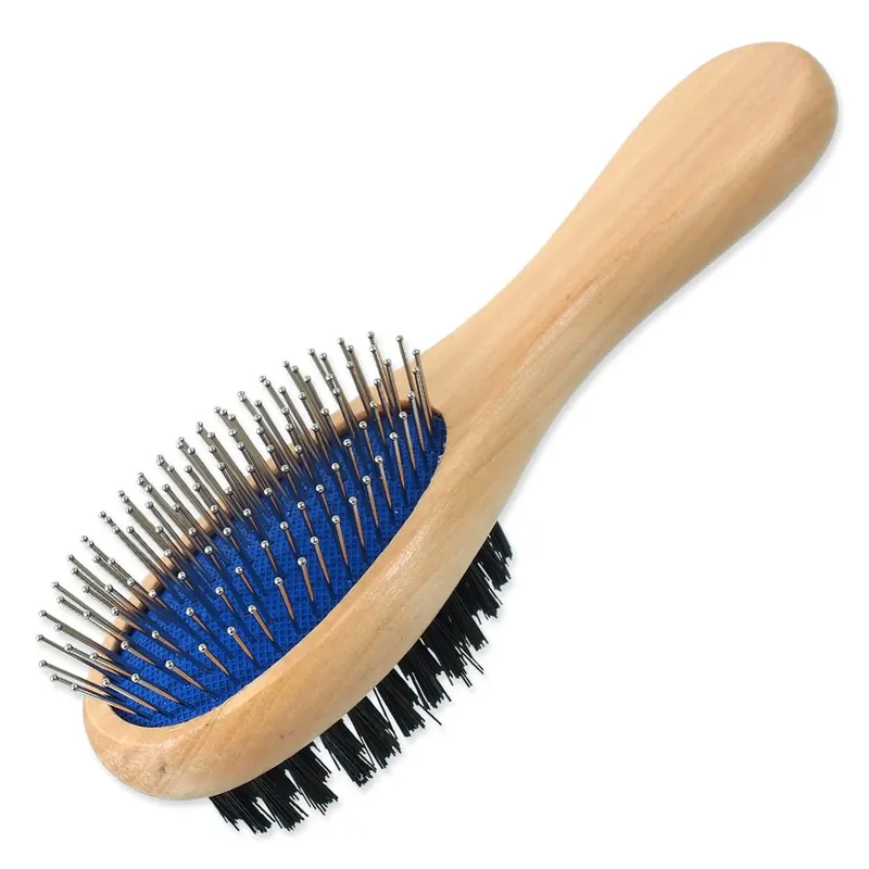 Cenový Hit Kartáč DOG FANTASY s hroty a nylonem oboustranný dřevěný M 21 cm (1ks)