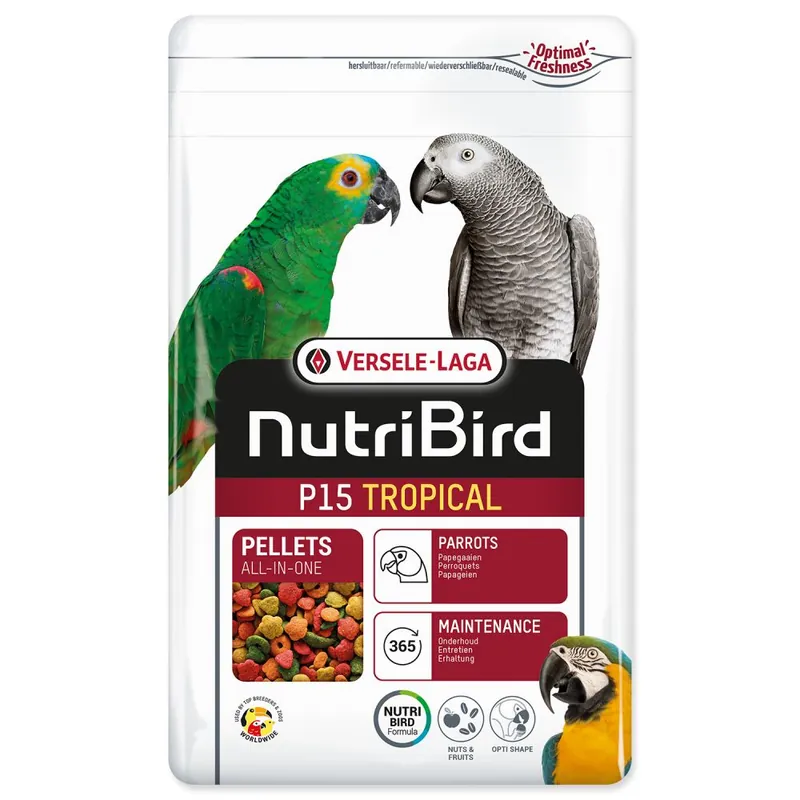 Vysoce Kvalitní Krmivo VERSELE-LAGA NutriBird P15 Tropical pro velké papoušky 10 kg