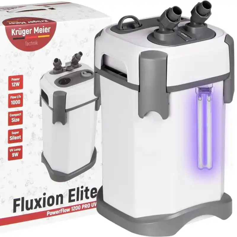 Vrácení Zdarma Kruger Meier Fluxion Elite 1200 UVC PRO - externí filtr s UV lampou do akvária 100 - 250 litrů