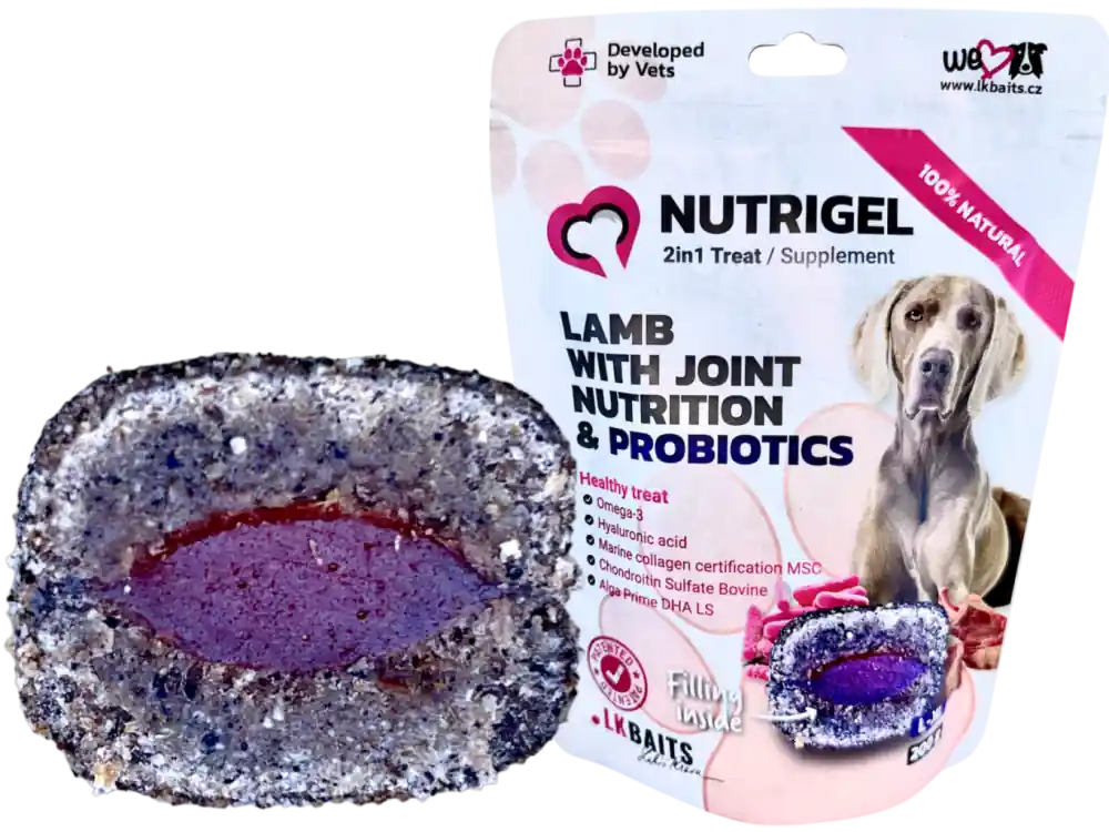 Bezpečná Platba LK Baits Pet Nutrigel Dog, Jehněčí s Kloubní Výživou a Probiotiky,L-XL, 200g