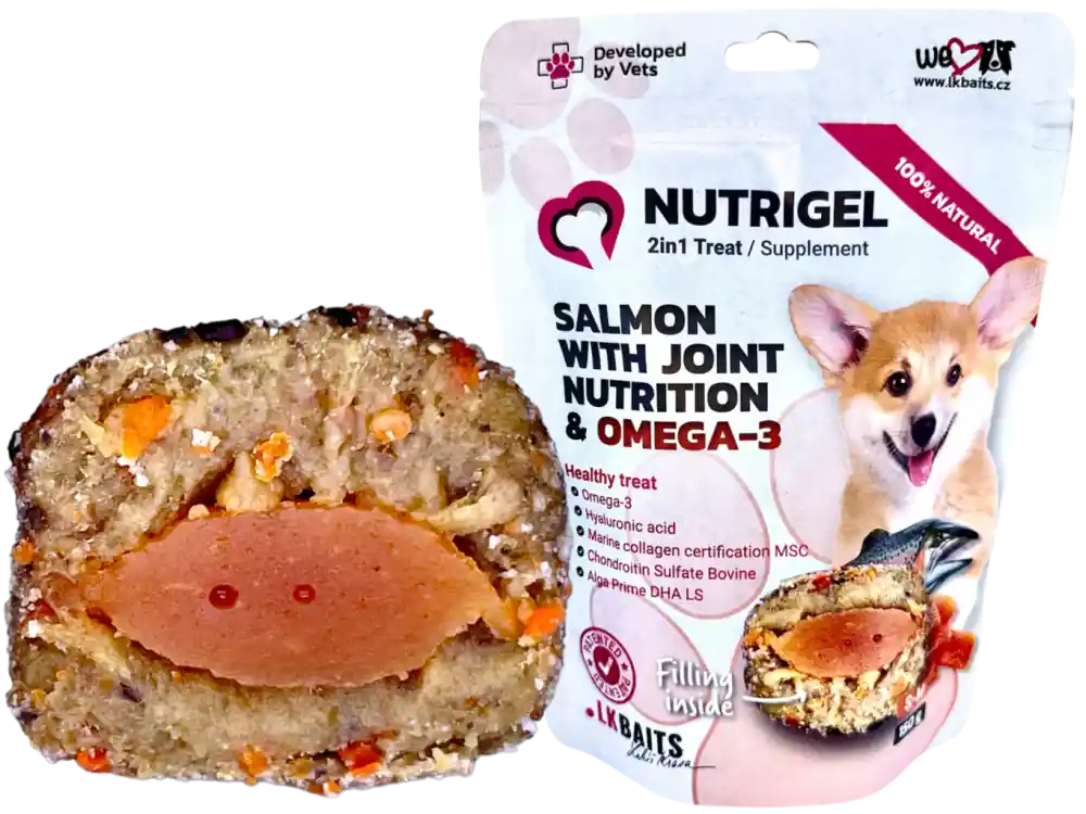 LK Baits Pet Nutrigel Dog,Losos s Kloubní Výživou a OMEGA-3,S-M,150g Super Cena