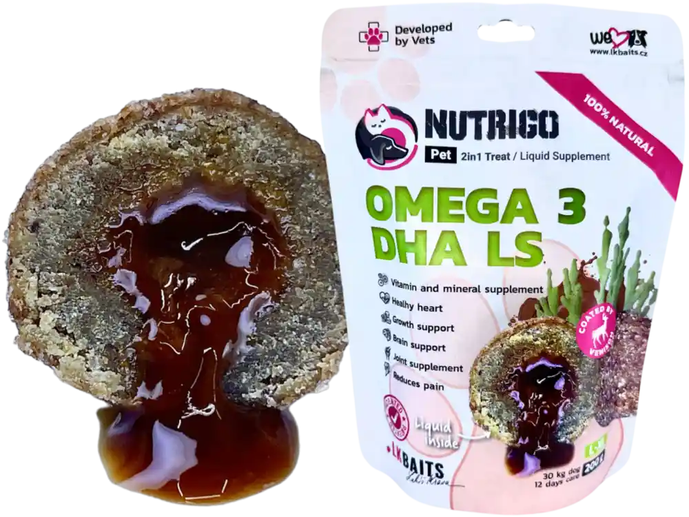 LK Baits Pet Nutrigo Dog Supplement Omega-3 Algae DHA LS,L-XL,200g Akce