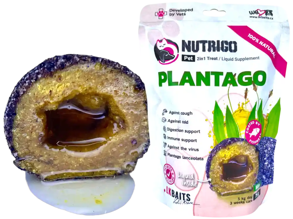 LK Baits Pet Nutrigo Dog Supplement Plantago Sirup,Mini,75g Novinka