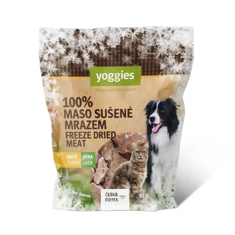 Oblíbený Mrazem sušené (lyofilizované) krůtí játra Yoggies 85 g Pamlsek pro psy a kočky