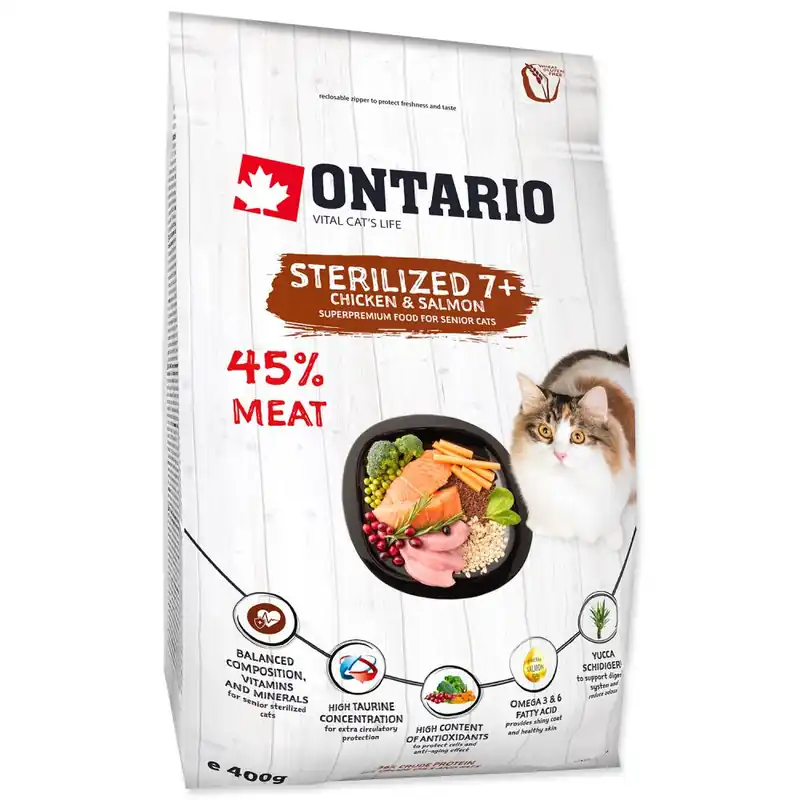 Bezpečná Platba ONTARIO Cat Sterilised 7+ 6.5kg
