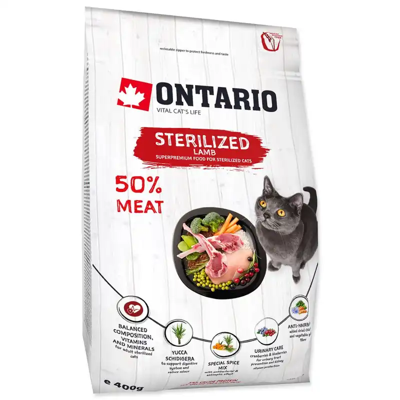 ONTARIO Cat Sterilised Lamb 6.5kg Zlevněný