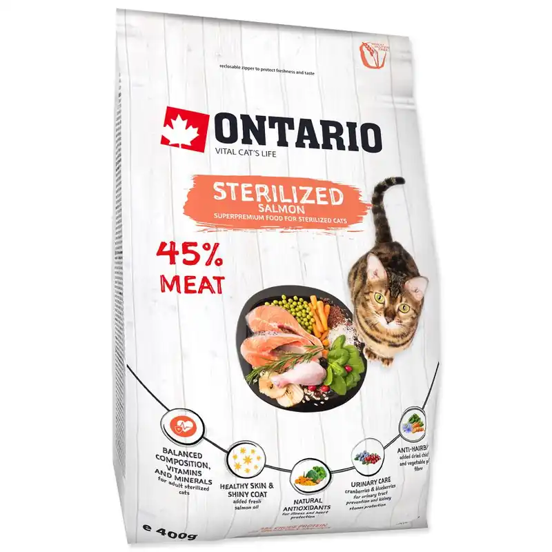ONTARIO Cat Sterilised Salmon 2kg Top Prodej