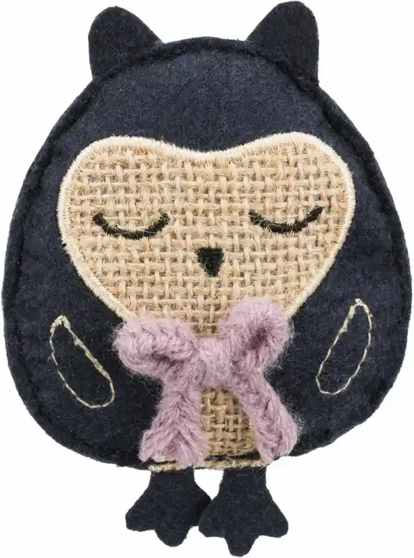 OWL - sova, šustící hračka pro kočky s katnipem, 11cm, plsť Dokud Zásoby Vydrží
