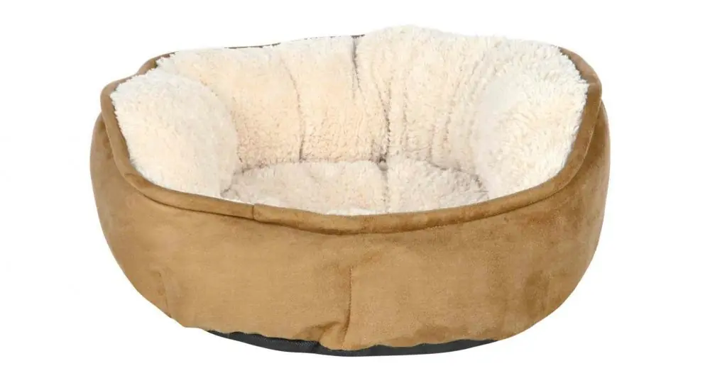 Nová Kolekce Pelech kulatý OTHELLO s kožešinou 50 cm, hnědo/béžový