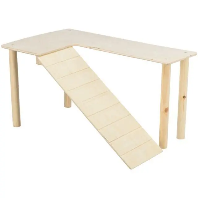Platforma s rampou pro myšky, křečky 47 x 25 x 30 cm, dřevo Speciální Cena