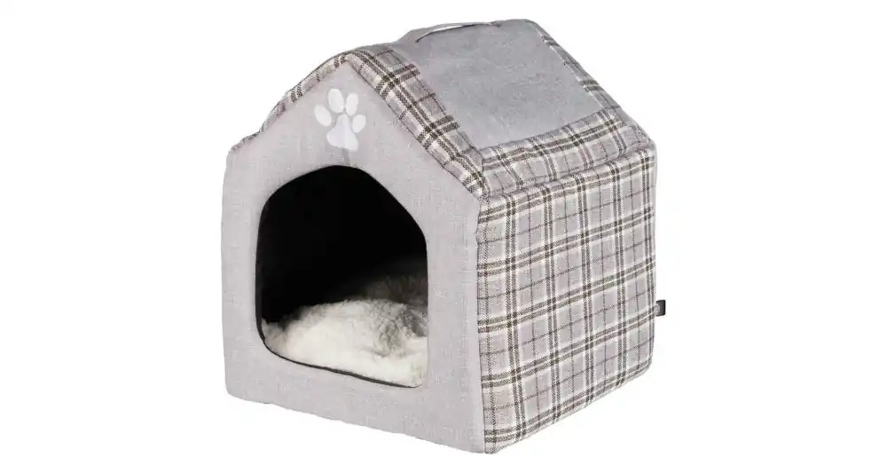 Nová Kolekce Plyšový domek SILAS 40 x 45 x 40 cm šedo/krémový