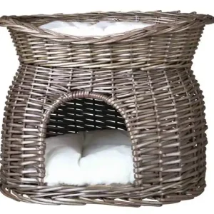 Sleva Proutěná bouda s odpočívadlem šedá 54x43x37cm TRIXIE
