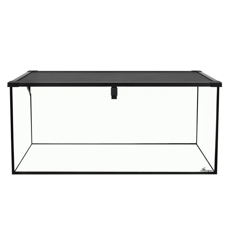 Finální Výprodej Terarium skleněné s černou síťkou 100 x 50 x 45 cm výška, vrchní otvítrání