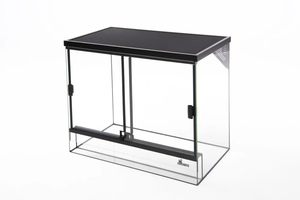 Terarium skleněné s černou síťkou 50 x 30 x 40 cm výška Levný