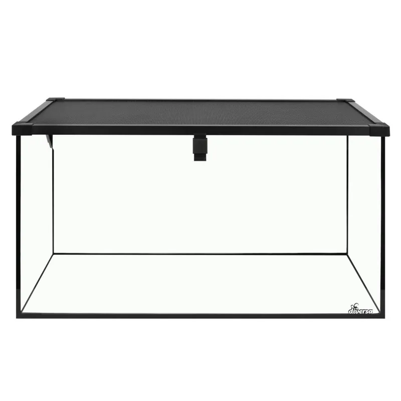 Časově Omezené Terarium skleněné s černou síťkou 80 x 40 x 40 cm výška, vrchní otvítrání