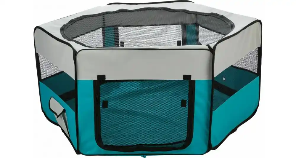 Výběh pro zakrslé králíky, ø 150 × 65 cm, polyester, tyrkysová/světlešedá Výhodná Nabídka
