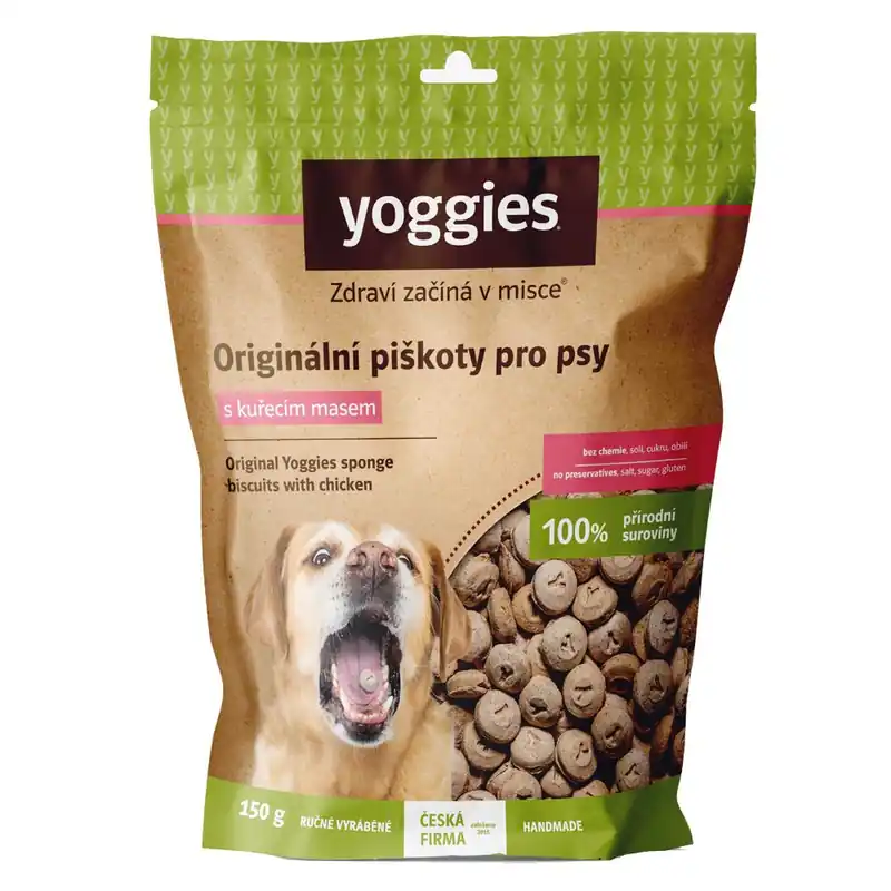 Yoggies bezlepkové piškoty s kuřecím masem 150g Poslední Šance