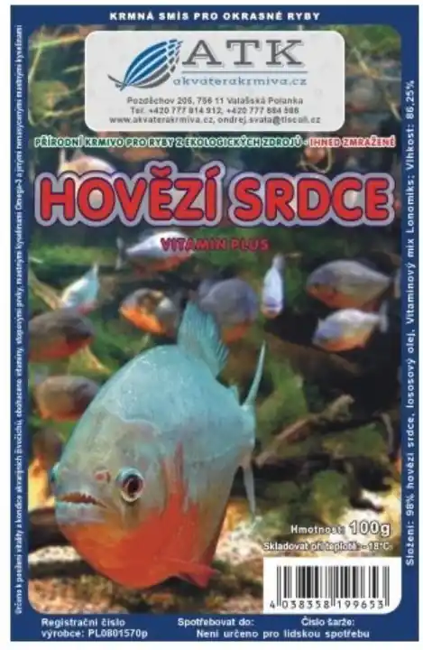 Mražené krmivo Hovězí srdce 100g - BLISTR Ověřený