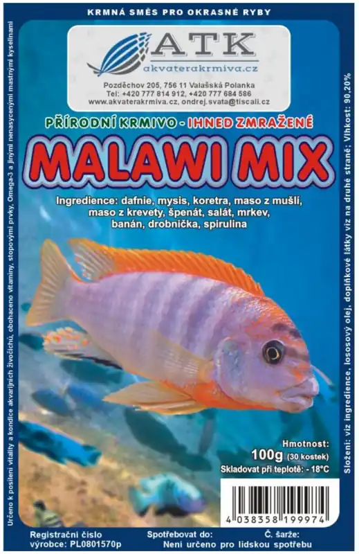 Mražené krmivo Malawi Mix 100g - BLISTR Rychlé Dodání