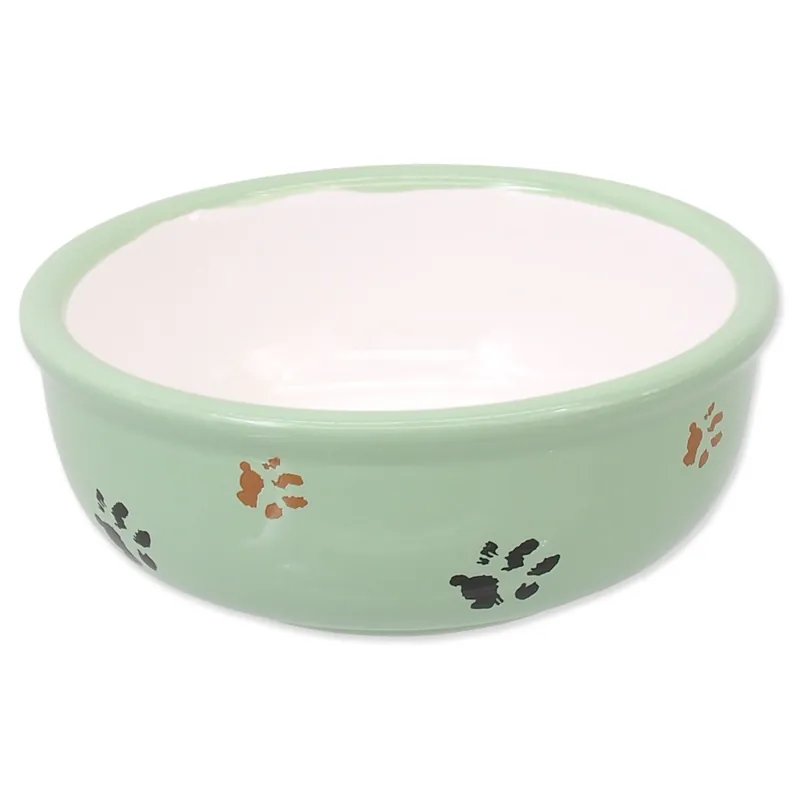 Omezená Nabídka Magic Cat Miska keramická kočicí tlapka zelená 13x5 cm 330 ml