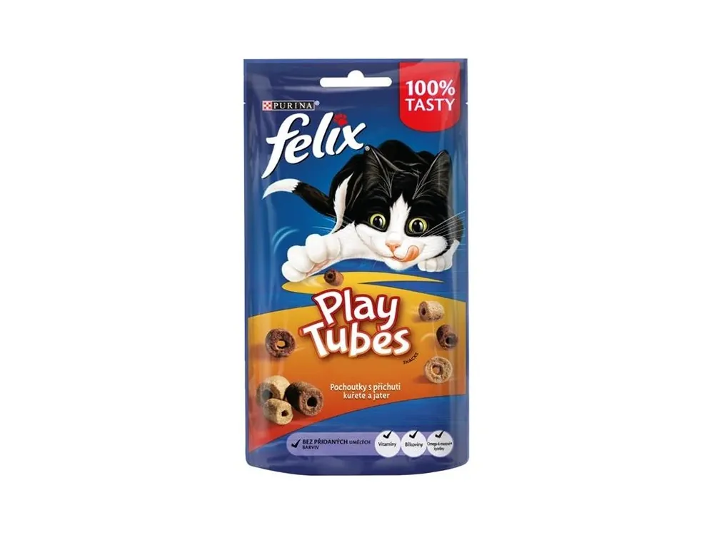 Expresní Doručení Felix snack cat -Play Tubes příchuť kuře,játra 50 g