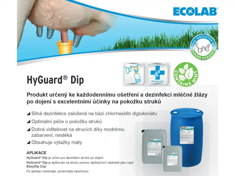 Rychlé Dodání HyGuard® Dip (dezinfekce struků po dojení)