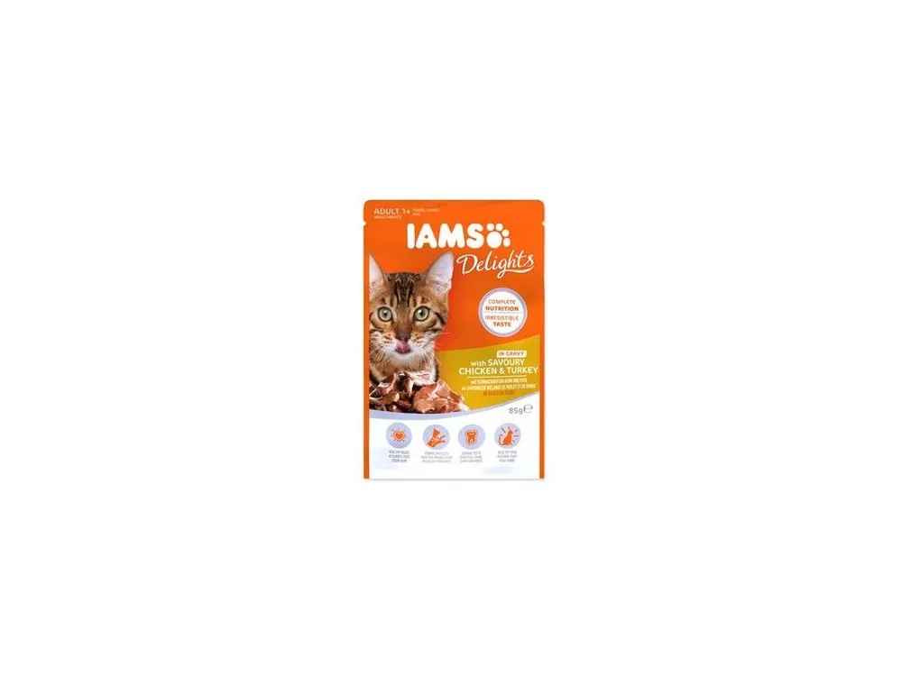 Iams Cat Adult Delights kapsa Chick&Turk. in gravy 85g Nízká Cena