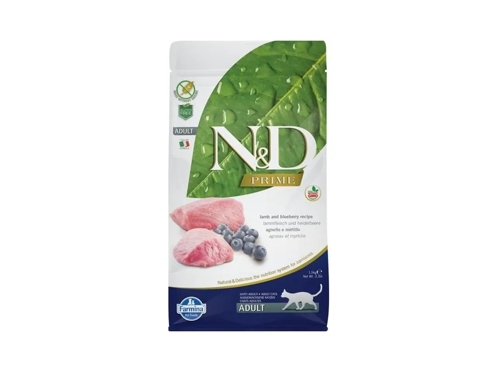 N&D PRIME Cat GF Lamb & Blueberry Adult 1,5 kg Oblíbený
