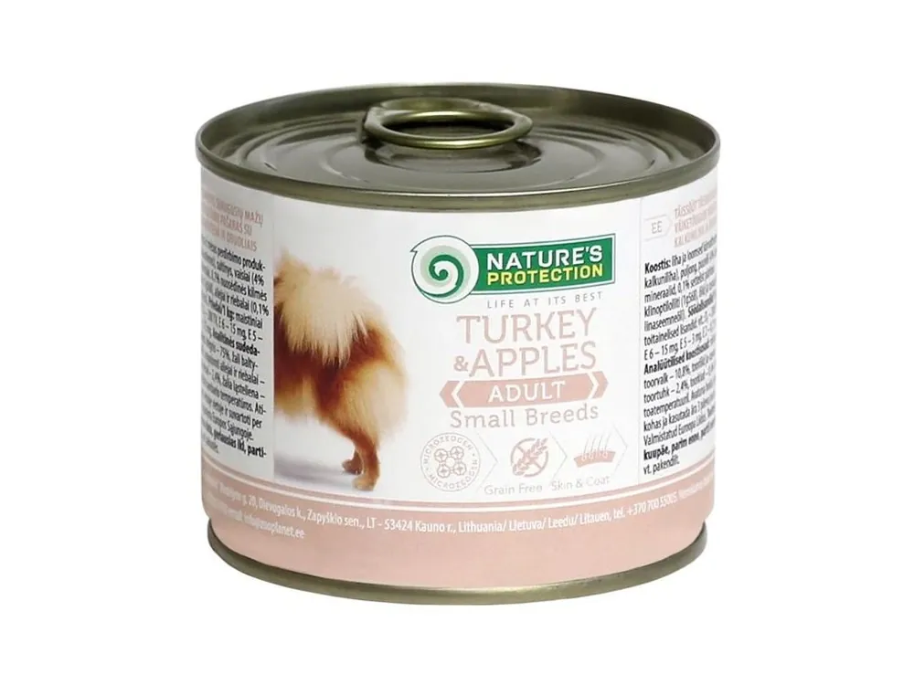 Expresní Doručení Nature‘s Protection Dog konz. Small krůta/jablko 200 g