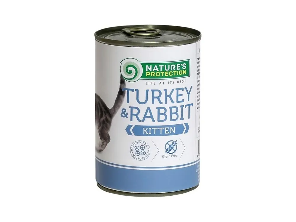 Nature‘s Protection Cat konz. Kitten krůta/králík 400 g Originální