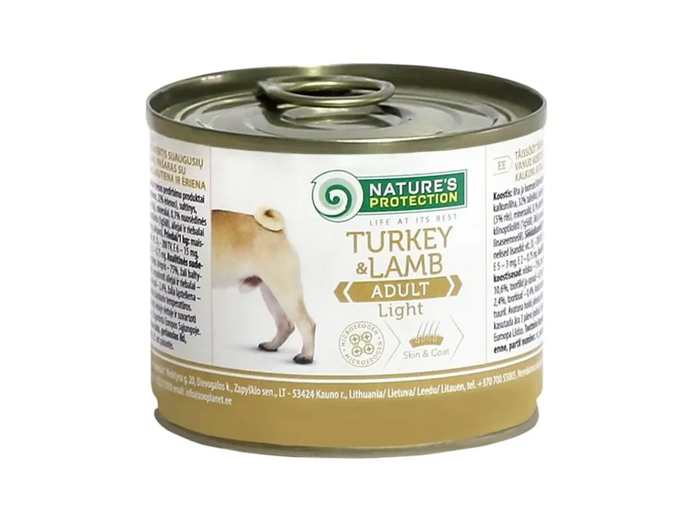 Autentický Nature‘s Protection Dog konz. Light krůta/jehně 200 g